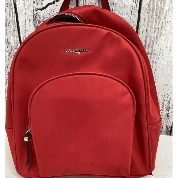 Karllagerfeld Paris red back pack NWT Karl Lagerfeld Paris Red Geo Printed Nylon Red Mini  main image 3